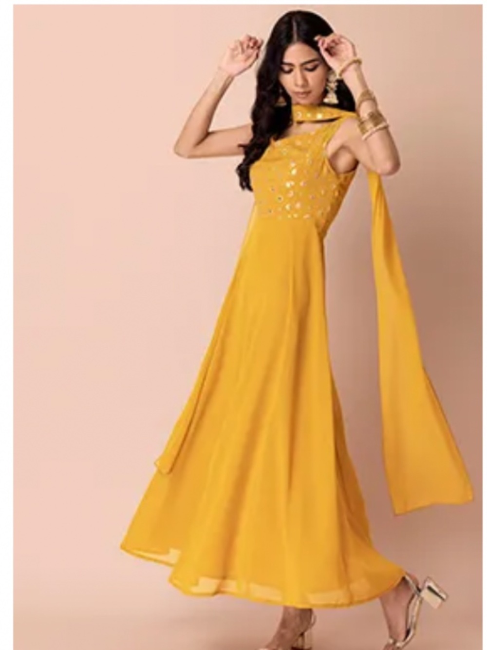 Brand New Indya Yellow Anarkali Suit